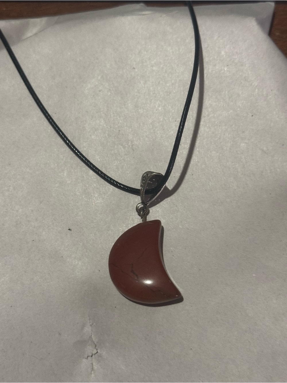 Red Crescent Moon Pendant Necklace - Unbranded